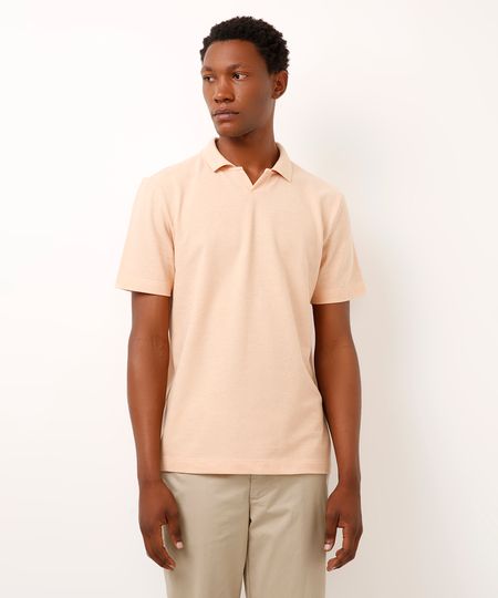 polo comfort com linho laranja M