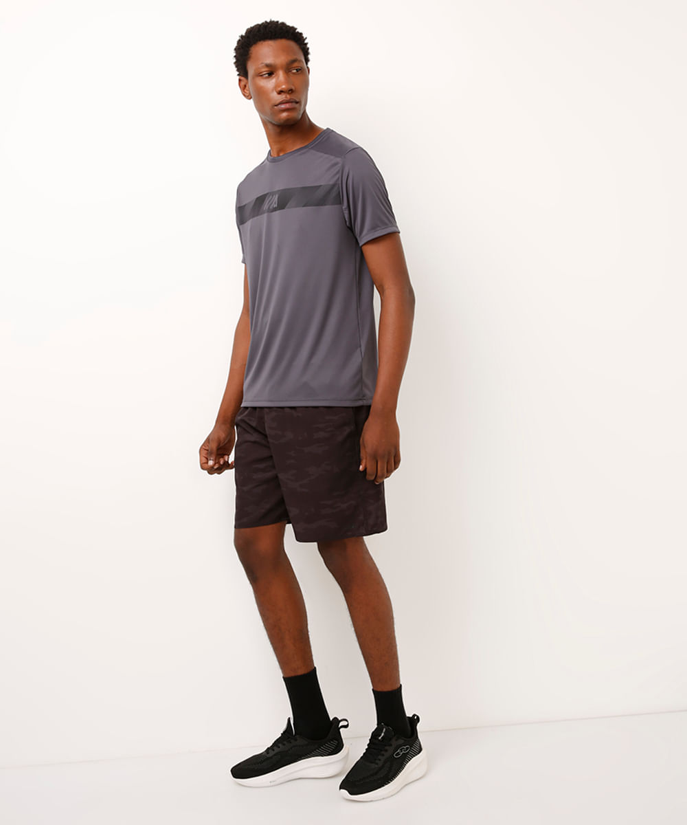 bermuda esportiva masculina cós com elástico preta