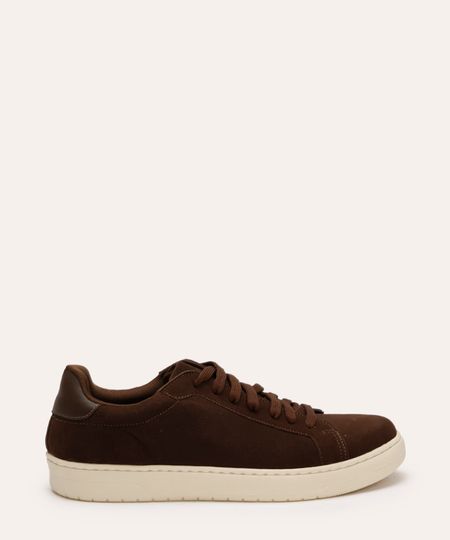 sapatênis de suede com recortes oneself marrom 38