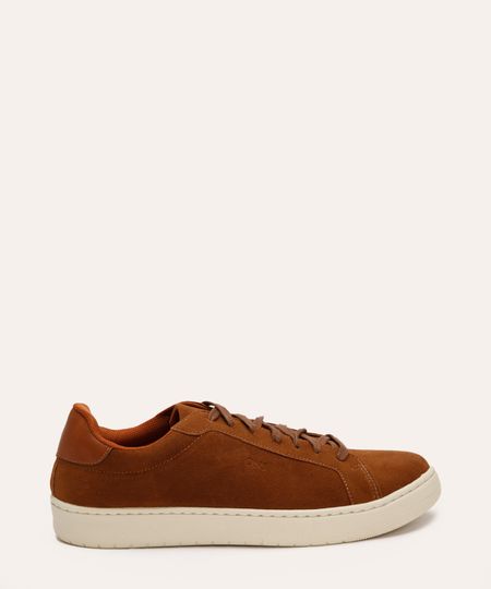 sapatênis de suede com recortes oneself marrom 39