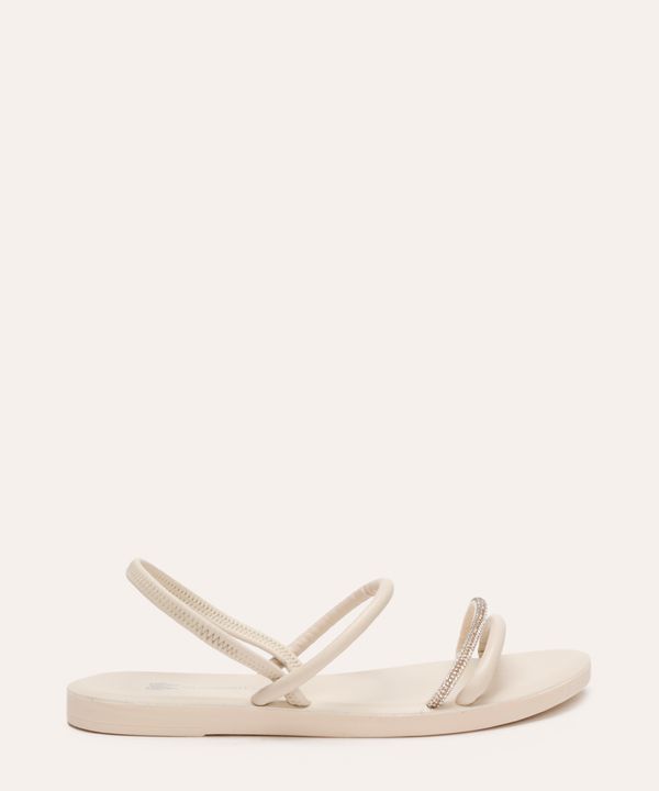 rasteirinha infantil calce fácil com strass off white 31