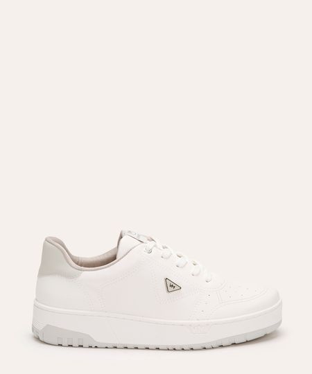 tênis casual com recorte via marte branco 35