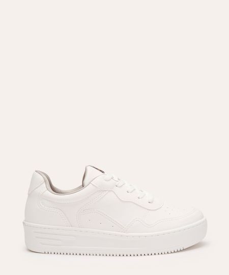 tênis casual com recorte via marte branco 34
