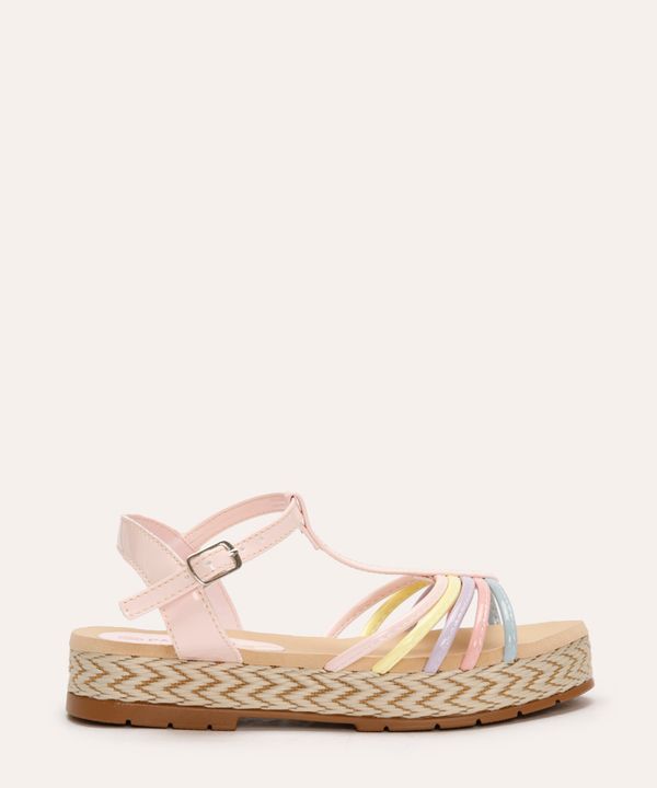 rasteirinha infantil flatform com tiras bege 34