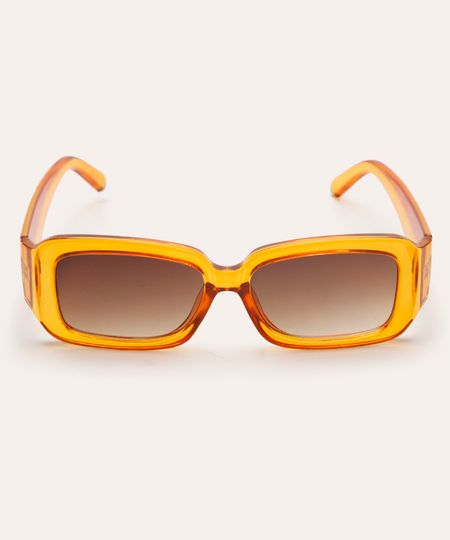 óculos de sol quadrado laranja UNICO