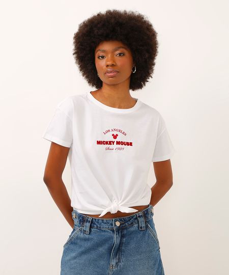 camiseta de algodão com amarração los angeles mickey off white M camiseta de algodão com amarração los angeles mickey off white M