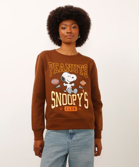 blusão de moletom snoopy marrom PP