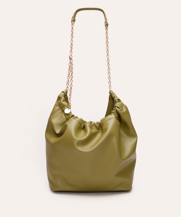 bolsa shoulder slouchy com alça corrente verde UNICO