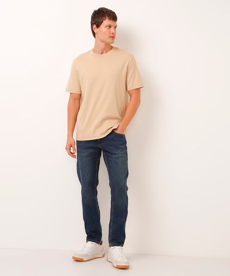 calça slim comfort jeans azul 40