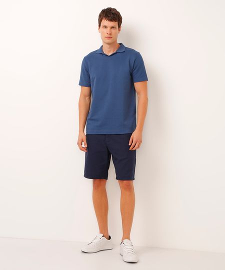 bermuda de alfaiataria com linho azul 42 bermuda de alfaiataria com linho azul 42