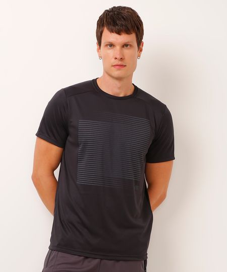 camiseta listras esportiva ace preta P