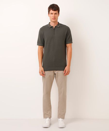 calça slim de sarja kaki 38 calça slim de sarja kaki 38