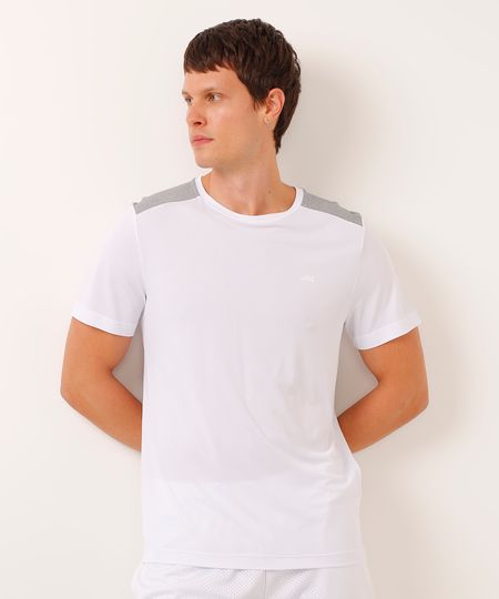 camiseta manga curta bicolor esportiva ace branca P camiseta manga curta bicolor esportiva ace branca P
