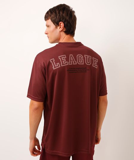 camiseta oversized manga curta league esportiva ace marrom M