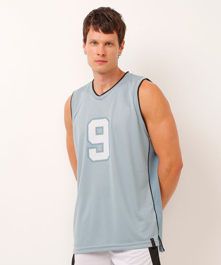 regata basquete decote v bicolor esportiva ace azul G