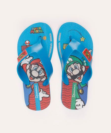 chinelo infantil mario bros ipanema azul 23-24
