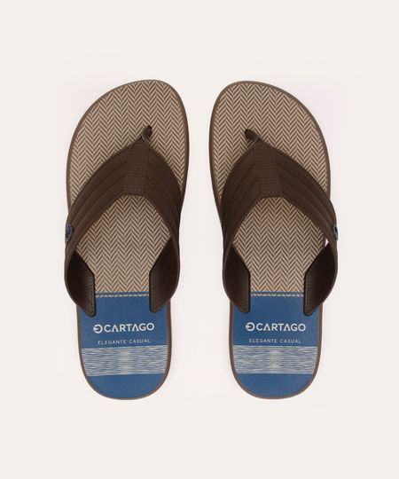 chinelo emborrachado montreal cartago preto - marrom 37-38