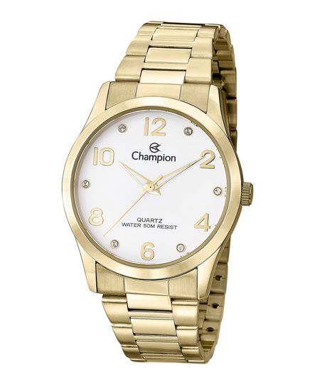 relógio analógico champion CN29052W dourado UNICO
