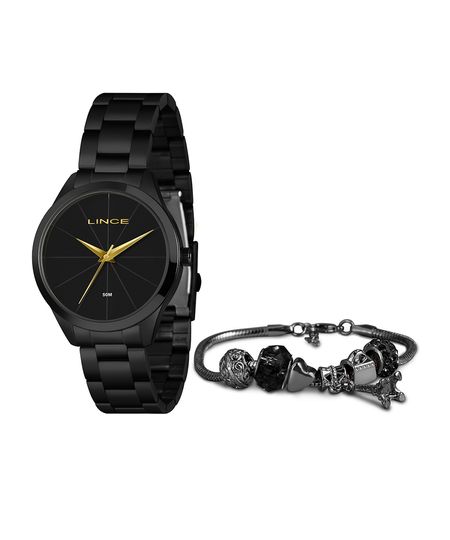 relógio analógico lince LRN4816L40 preto UNICO