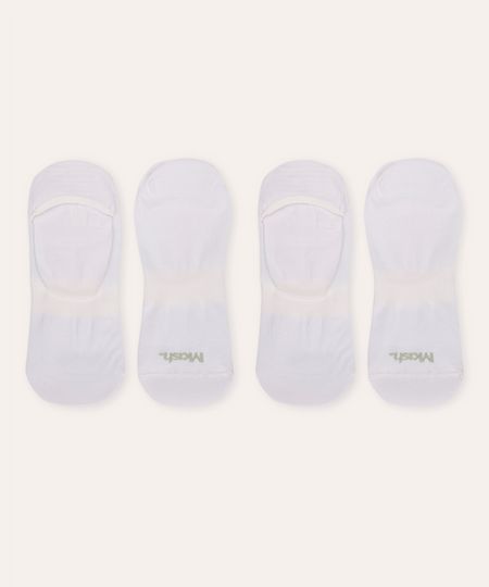 kit 2 pares de meias invisível mash branco 39-44 kit 2 pares de meias invisível mash branco 39-44