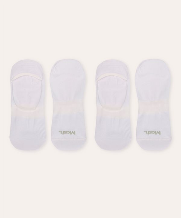 kit 2 pares de meias invisível mash branco 34-38