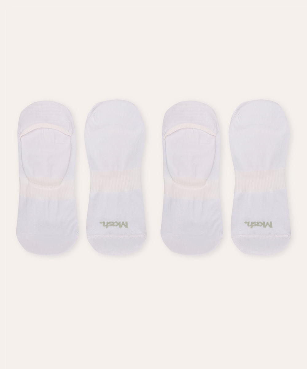 kit 2 pares de meias invisível mash branco