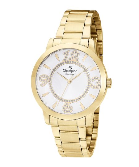 relógio analógico champion CN24904W dourado UNICO