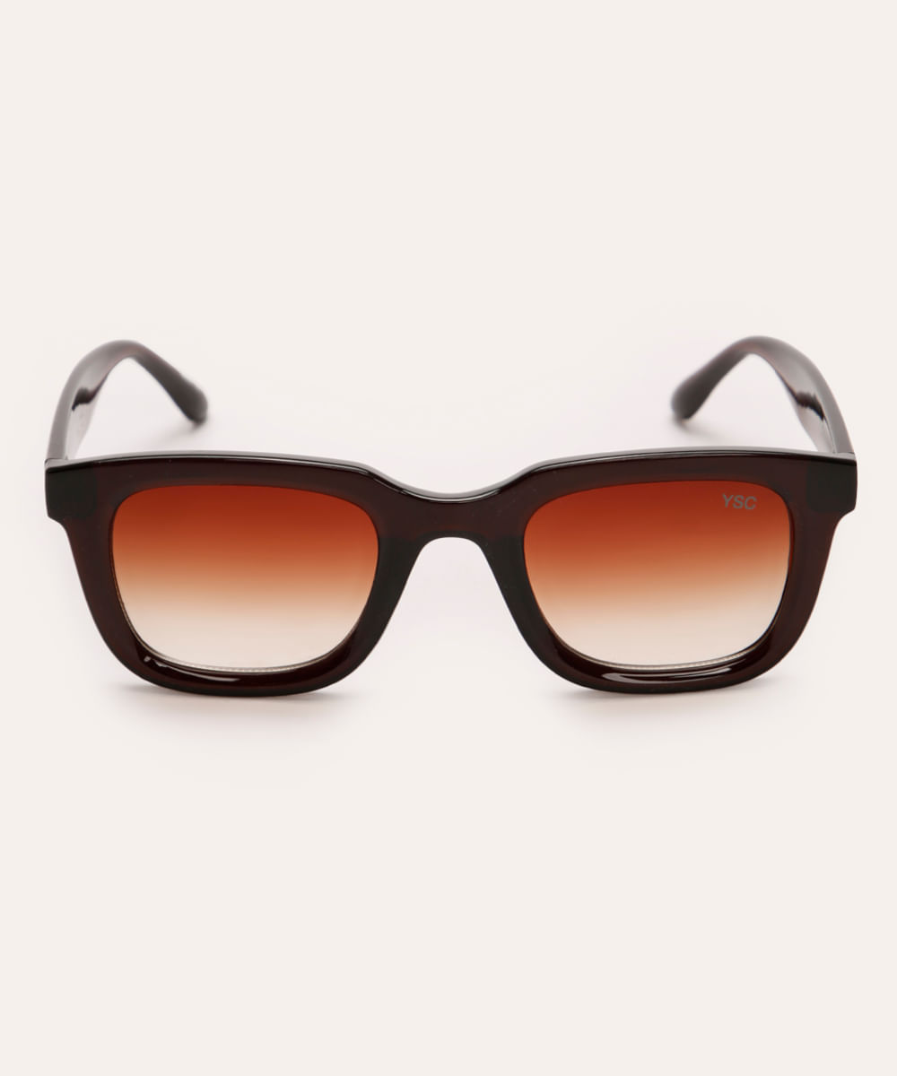 óculos de sol quadrado marrom