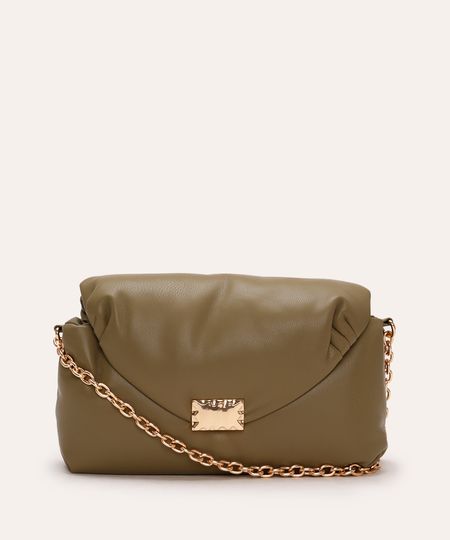 bolsa crossbody com fecho de metal verde UNICO
