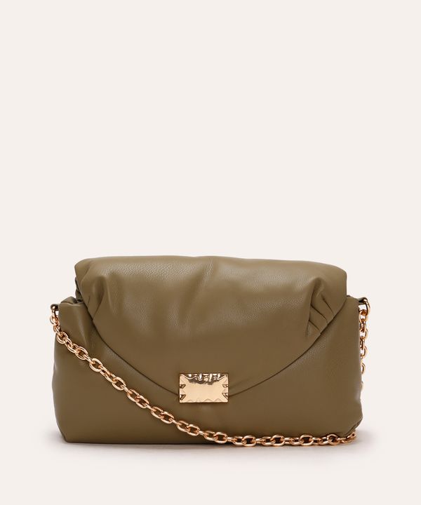 bolsa crossbody com fecho de metal verde UNICO