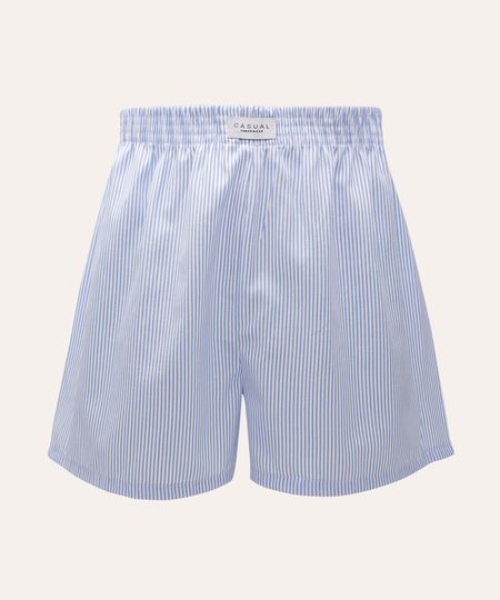 cueca samba canção de algodão listrada azul P cueca samba canção de algodão listrada azul P