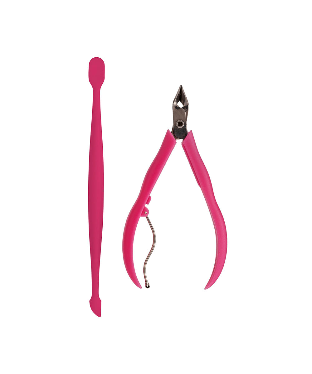 alicate de cutículas plástico proart rosa