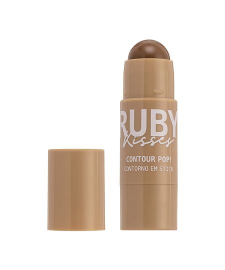 contour pop ruby kisses contorno em stick frappé pop marrom UNICO