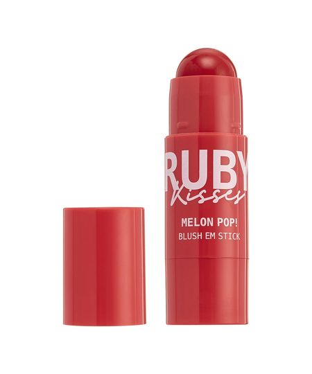 ruby kisses melon pop blush em stick peach pop rosa UNICO ruby kisses melon pop blush em stick peach pop rosa UNICO