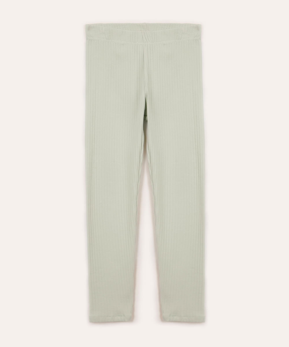 calça legging infantil canelada verde