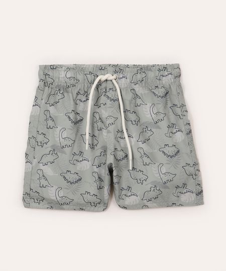boardshort infantil dinossauros com cordão verde 3
