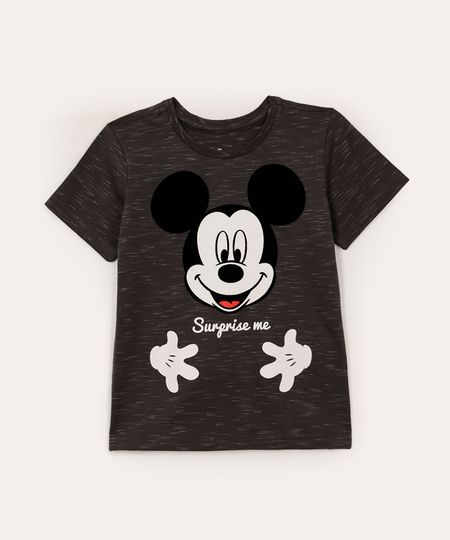camiseta infantil manga curta mickey cinza 1