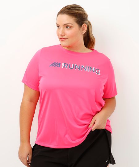 camiseta plus size running esportiva ace rosa GG3