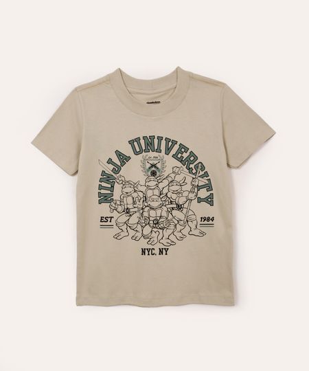 camiseta de algodão infantil tartarugas ninja bege 4