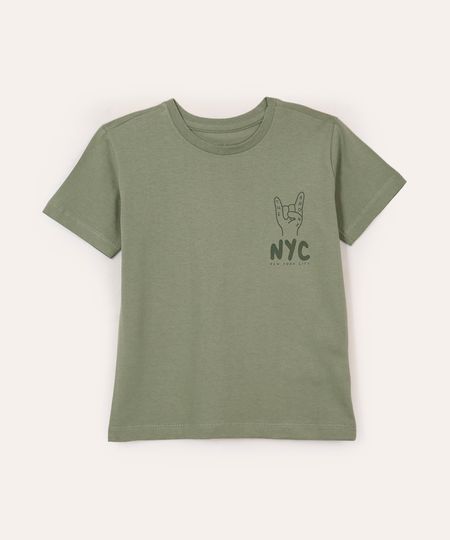 camiseta de algodão infantil nyc verde 4 camiseta de algodão infantil nyc verde 4
