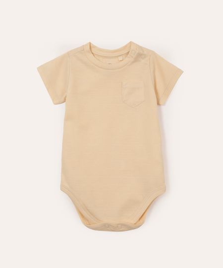 body de algodão infantil texturizado bege 3-6