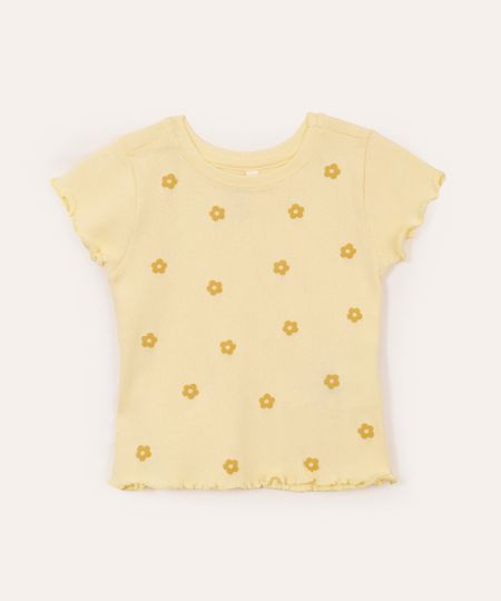 blusa de algodão infantil amarela 1