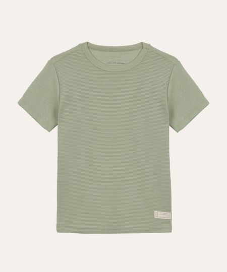 camiseta de algodão infantil texturizada verde 6