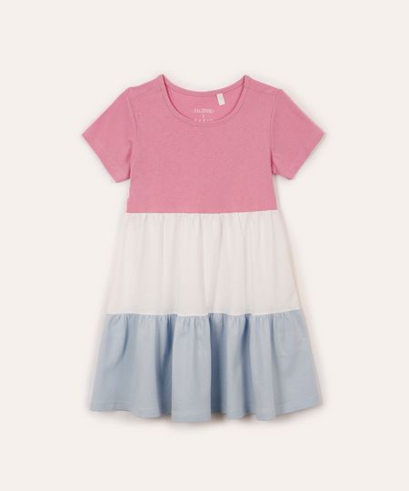 vestido de algodão infantil três marias colorido 10