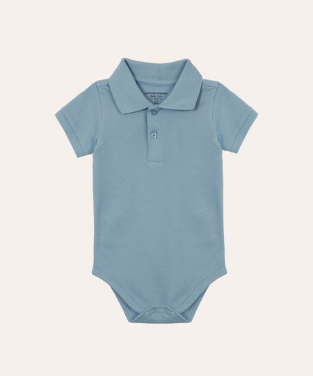 body polo de algodão peruano dinossauro azul 0-3