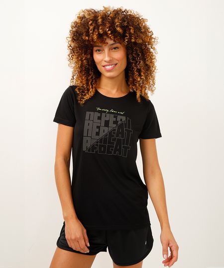 camiseta training manga curta esportiva ace preta P