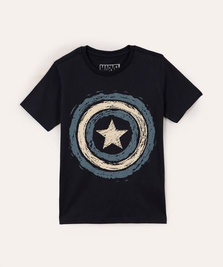 camiseta de algodão infantil capitão américa azul marinho 8 camiseta de algodão infantil capitão américa azul marinho 8