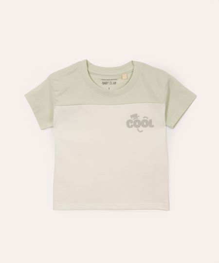 camiseta de algodão infantil com recorte mr cool verde 3