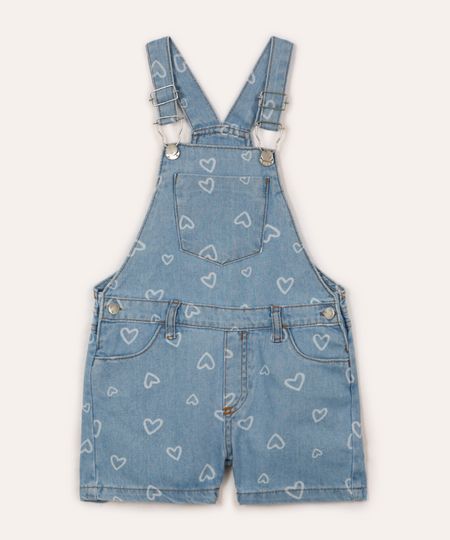 jardineira infantil jeans corações azul 1