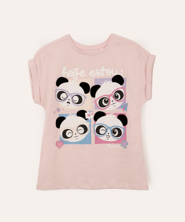 camiseta de algodão infantil luluca rosa 8